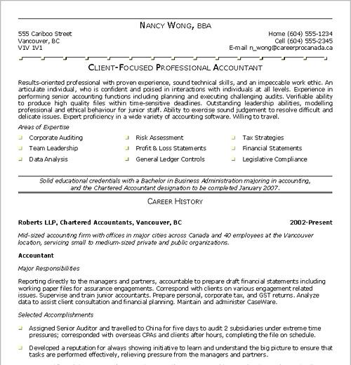 accounting cv writing service